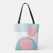 Persoonlijke abstracte geometrische gestreepte kun tote bag (Achterkant)