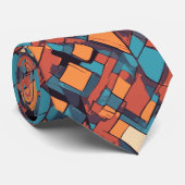Persoonlijke Abstracte Geometrische Vaderdag Cadea Stropdas (Opgerold)