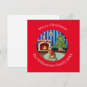 Persoonlijke Abyssijnse Poes Kat Feestdagenkaart (Voorkant / Achterkant)