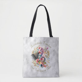 Persoonlijke accordeonleraar Kleurrijke muziek Tote Bag