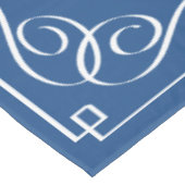 Persoonlijke achternaam blauw en witte tafelkleed (Gekanteld)