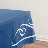 Persoonlijke achternaam blauw en witte tafelkleed (Voorbeeld)