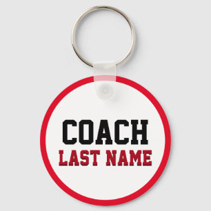 Persoonlijke achternaam coach sleutelhanger
