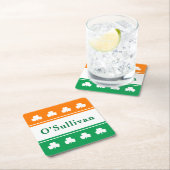Persoonlijke achternaam Ierland vlagkleuren Kartonnen Onderzetters (Insitu)