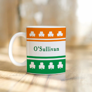 Persoonlijke achternaam Ierland vlagkleuren Koffiemok