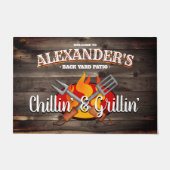 Persoonlijke achtertuin Chillin' en Grillin' Patio Deurmat (Voorkant)