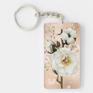 Persoonlijke Acryl Sleutelhanger met Bloemen