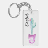 Persoonlijke acrylsleutelring - slopende cactus sleutelhanger (Voorkant Links)