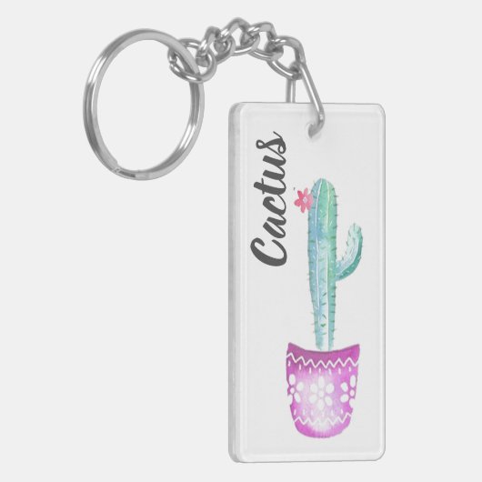 Persoonlijke acrylsleutelring - slopende cactus sleutelhanger (Voorkant Links)