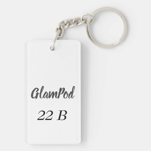 Persoonlijke acrylsleutelring - slopende cactus sleutelhanger (achterkant)