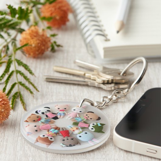 Persoonlijke acrylsleutelring - Vilt Sleutelhanger (Voorkant Rechts)