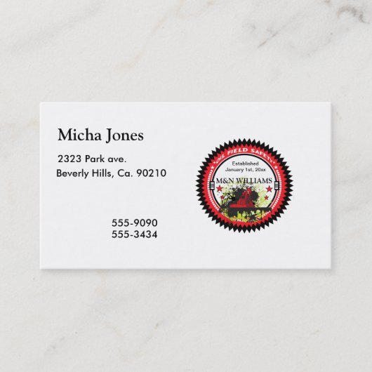 Persoonlijke add Jouw naam Oil Field Safety Logo Visitekaartje (Voorkant)