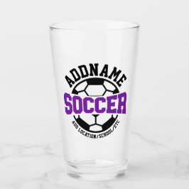 Persoonlijke ADD NAAM Voetbalspeler Team Tie-Dye Glas