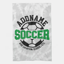 Persoonlijke ADD NAAM Voetbalspeler Team Tie-Dye Theedoek