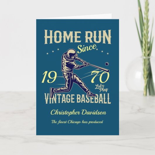 Persoonlijke add Year Birthday Baseball Kaart (Voorkant)