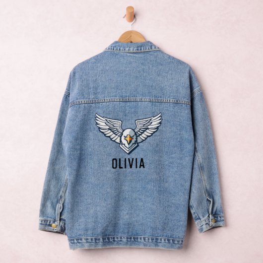Persoonlijke Adelaar Vleugels Denim Jacket (Hangar)