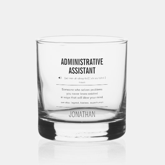 Persoonlijke administratieve assistent Grappig Whisky Glas (Voorkant)