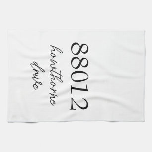 Persoonlijke adres boerderij theedoek, op maat gem theedoek