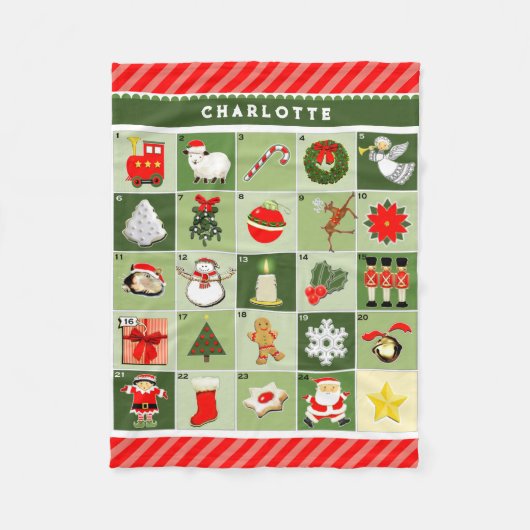 Persoonlijke Adventkalender Fleece Deken (Voorkant)