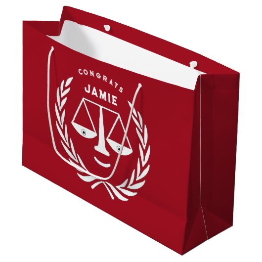 Persoonlijke advocaat gefeliciteerd grote cadeauta groot cadeauzakje (Voorkant Gekanteld)