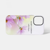 Persoonlijke afbeelding & Roze Bloem Aquarel iPhone Hoesje (Achterkant horizontaal)