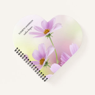 Persoonlijke afbeelding & Roze Bloem Aquarel Notitieboek