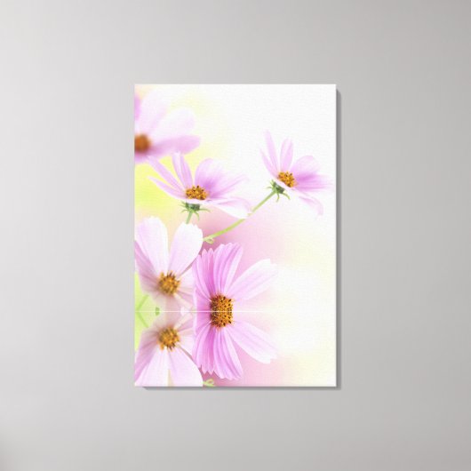 Persoonlijke afbeelding & Roze Bloem Waterverf Canvas Afdruk (Voorkant)
