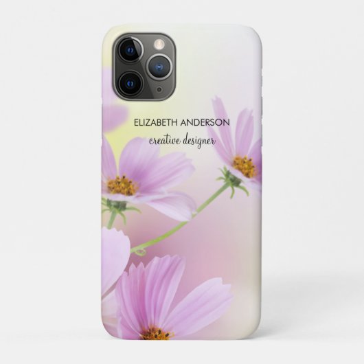 Persoonlijke afbeelding & Roze Bloem Waterverf Case-Mate iPhone Case (Achterkant)