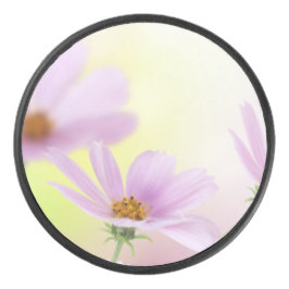 Persoonlijke afbeelding & Roze Bloem Waterverf Hockey Puck