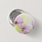 Persoonlijke afbeelding & Roze Bloem Waterverf Ronde Button 3,2 Cm (Voorkant /achterkant)
