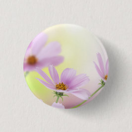 Persoonlijke afbeelding & Roze Bloem Waterverf Ronde Button 3,2 Cm