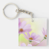 Persoonlijke afbeelding & Roze Bloem Waterverf Sleutelhanger (voorkant)