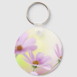 Persoonlijke afbeelding & Roze Bloem Waterverf Sleutelhanger