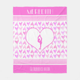 Persoonlijke afbeelding roze Waterverf Skater roze Fleece Deken