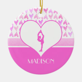 Persoonlijke afbeelding roze Waterverf Skater roze Keramisch Ornament