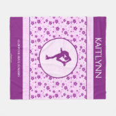 Persoonlijke afbeelding Skater Paars Heart Floral Fleece Deken (Voorkant (Horizontaal))