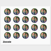 Persoonlijke afbeelding Turquoise ronde sticker (Vel)