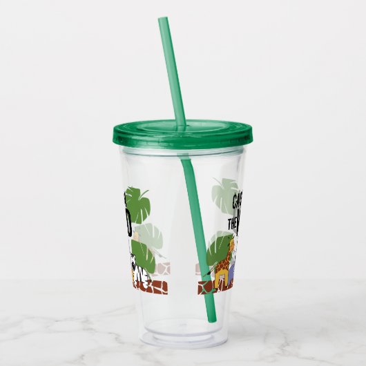 Persoonlijke afbeeldingen van Wild One Safari-dier Acryl Drinkbeker (Links)