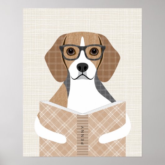 Persoonlijke afdruk van Beagle-hond Poster (Voorkant)