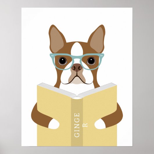 Persoonlijke afdruk van Boston Terrier-hond Poster (Voorkant)