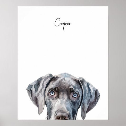 Persoonlijke afdruk van Weimaraner hond Poster (Voorkant)