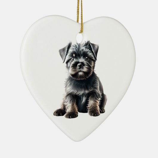 Persoonlijke Affenpinscher Puppie Hond Keramisch Ornament (Rechts)