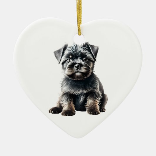 Persoonlijke Affenpinscher Puppie Hond Keramisch Ornament (Voorkant)