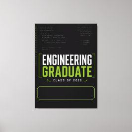 Persoonlijke afgestudeerde ingenieur 2026 Naam Canvas Afdruk