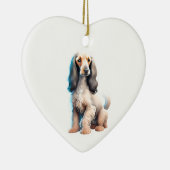 Persoonlijke Afghaanse windhond puppy hond Keramisch Ornament (Rechts)