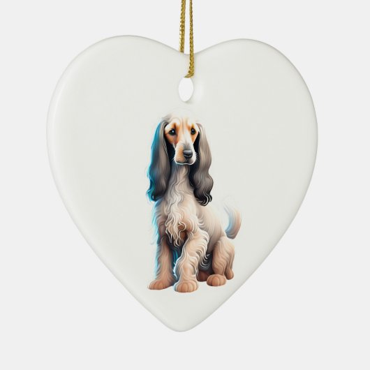 Persoonlijke Afghaanse windhond puppy hond Keramisch Ornament (Rechts)