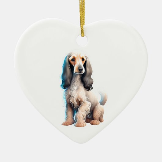 Persoonlijke Afghaanse windhond puppy hond Keramisch Ornament (Voorkant)