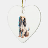 Persoonlijke Afghaanse windhond puppy hond Keramisch Ornament (Links)