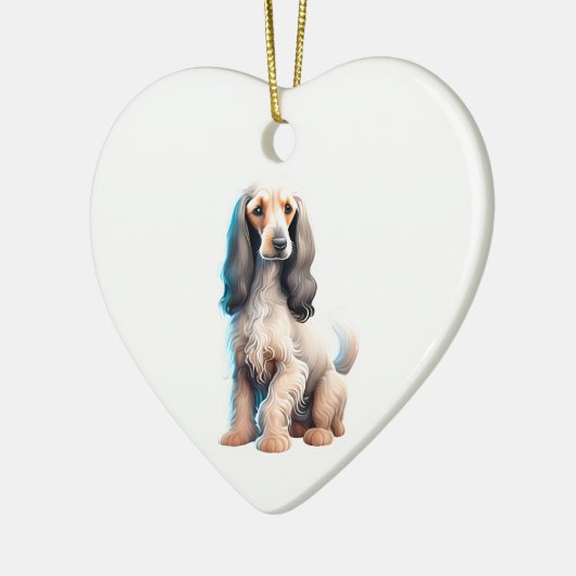 Persoonlijke Afghaanse windhond puppy hond Keramisch Ornament (Links)