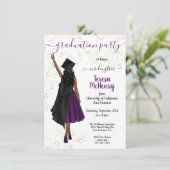 Persoonlijke Afro-Amerikaanse meisjesgradatie Kaart (Staand voorkant)